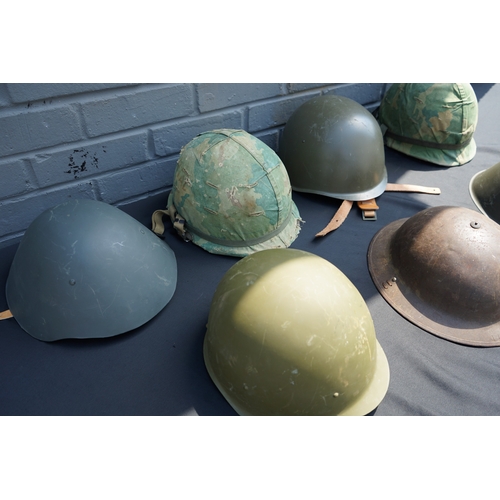 2 - Collection of Various Military Helmets