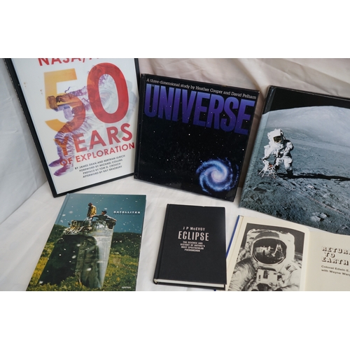 41 - Good Lot of Books: Space Exploration & The Moon including Return to Earth Signed by Buzz Aldrin & Th... 