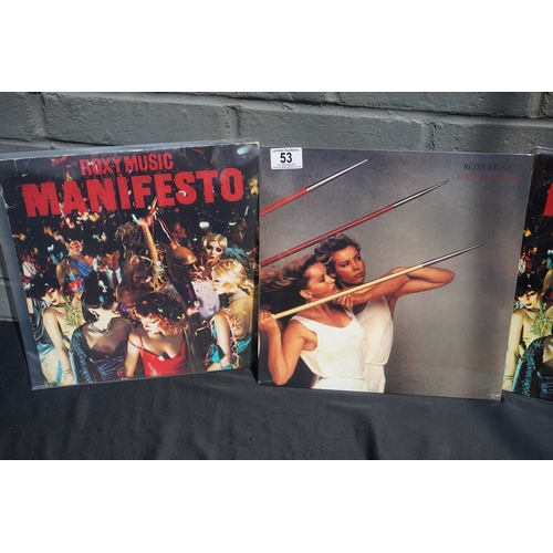 53 - Vinyl Records: Roxy Music incl New and Sealed Flesh & Blood Album, 2 Copies of Manifesto