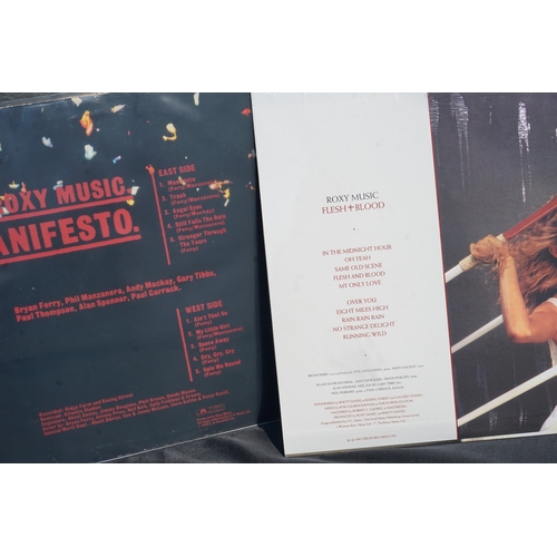 53 - Vinyl Records: Roxy Music incl New and Sealed Flesh & Blood Album, 2 Copies of Manifesto