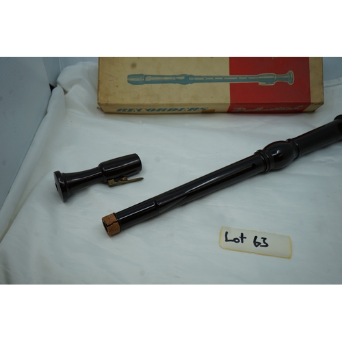 63 - Vintage Boxed DOLMETSCH Tenor Recorder