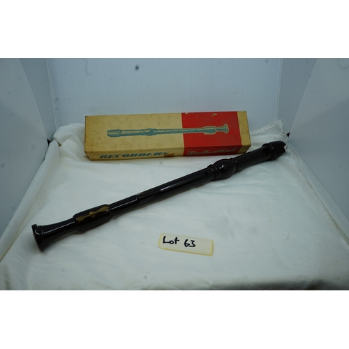 63 - Vintage Boxed DOLMETSCH Tenor Recorder