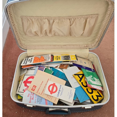 28A - Case containing a large amount of vintage British Rail / Bus / transport items including Leaflets, p... 