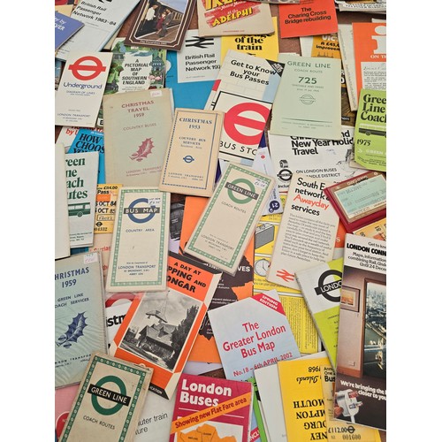 28A - Case containing a large amount of vintage British Rail / Bus / transport items including Leaflets, p... 