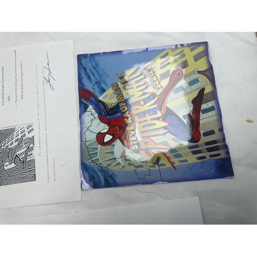 1C - Steve Kaufman Hand Painted Limited Edition Screen Print on Canvas Titled Spiderman 1 (Midnight Sky) ... 