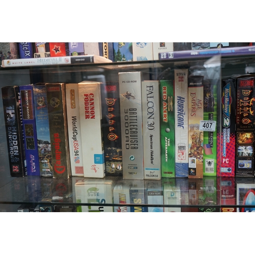 Shelf of Retro PC Games and Software