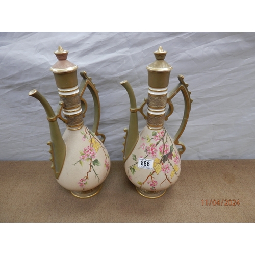 999 - Pair of Victorian Lidded Ewers 40cm