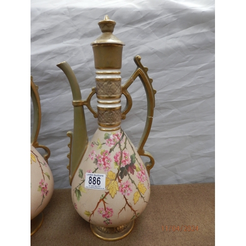 999 - Pair of Victorian Lidded Ewers 40cm