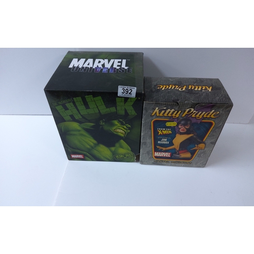 1392 - 2 Mint & Boxed Marvel Busts 