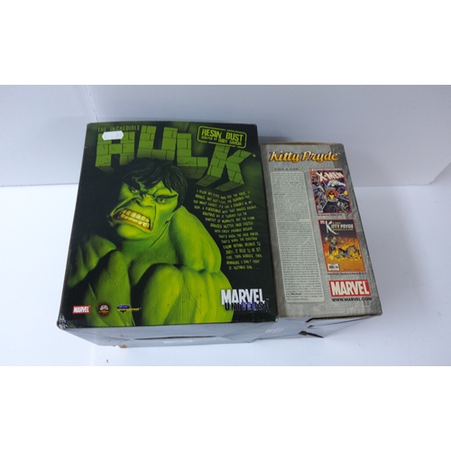 1392 - 2 Mint & Boxed Marvel Busts 