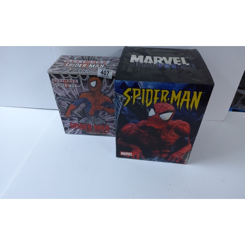 1407 - A Mint & Boxed Marvel Spider-Man Limited Edition Bust and a Ultimate Spider-Man Bust