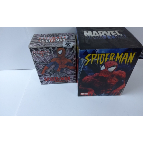 1407 - A Mint & Boxed Marvel Spider-Man Limited Edition Bust and a Ultimate Spider-Man Bust