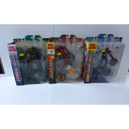 1409 - A Collection of 3 Marvel Selct Mint & Packaged Special Collectors Edition Figures 