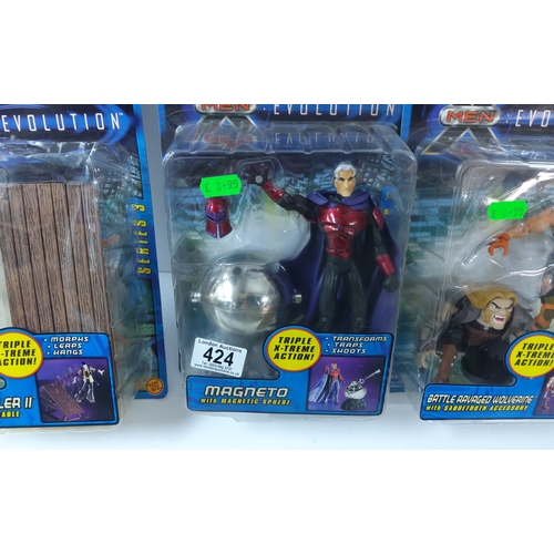 1424 - 3 Mint & Packaged Marvel X-Men:Evolution Figures 