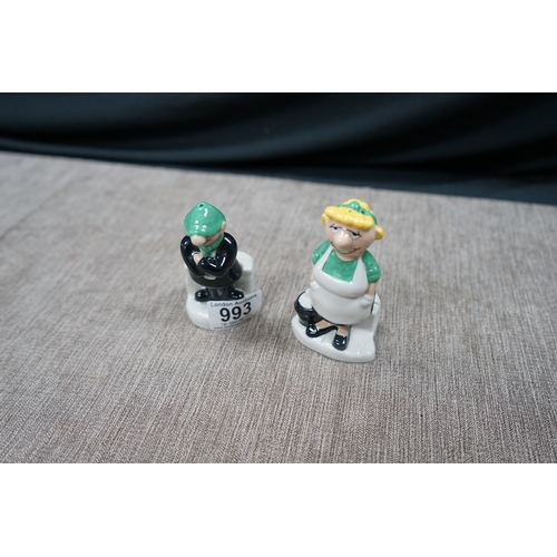 993 - Wade:Novelty Pair of Andy Capp Figural Salt/Pepper