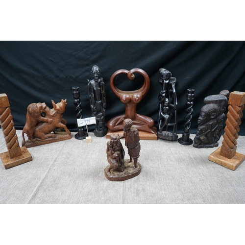 998 - Large Lot of Vintage Wooden Tribal Carvings