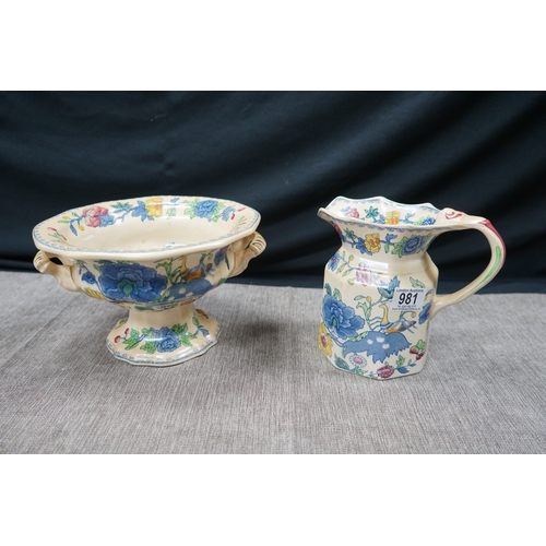 981 - Masons Regency Jug and Pedestal Bowl