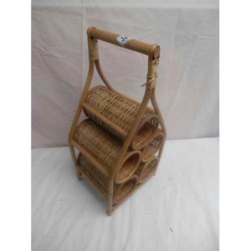 1380 - Vintage Rattan Wine Rack