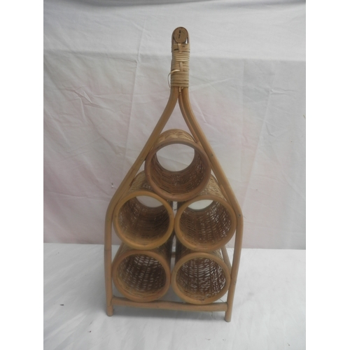 1380 - Vintage Rattan Wine Rack