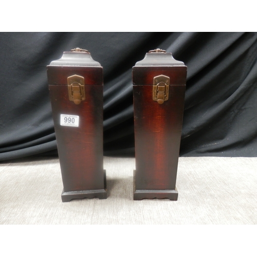 990 - Pair of Wooden Wine Boxes