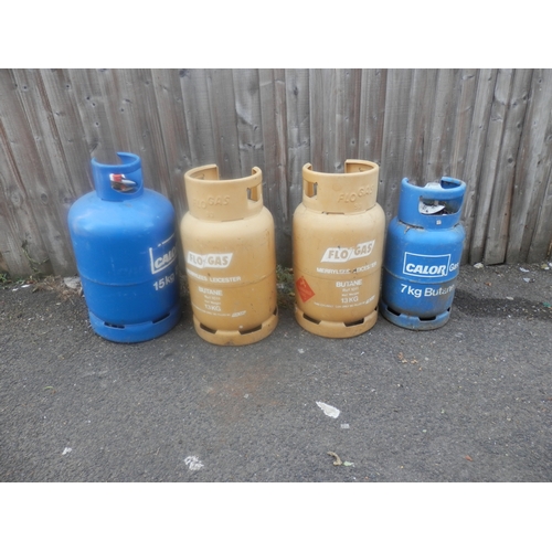 1443 - Lot of 4 Gas Bottles-Empty/Part Contents