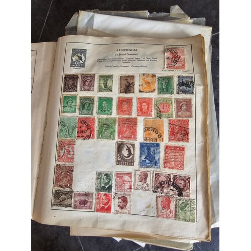 18A - Stamp album containing a very large qty of vintage world stamps - Approx 220 pages in album