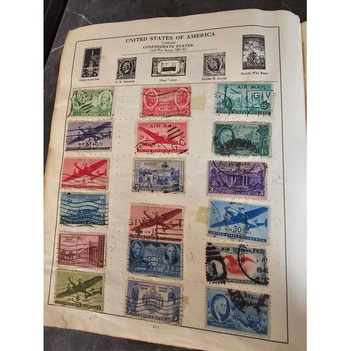 18A - Stamp album containing a very large qty of vintage world stamps - Approx 220 pages in album