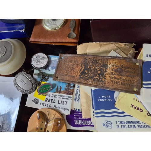 26B - Box of interesting items Inc vintage smalls, jewellery, pens, coins, silver locket etc.