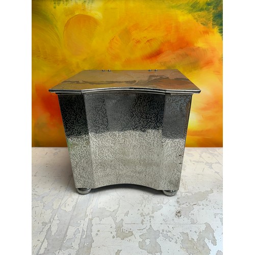 1454 - Art Deco Chrome Coal Scuttle with Liner