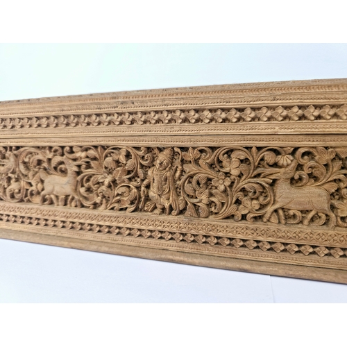 64A - A fine carved wood Indian jewellery box