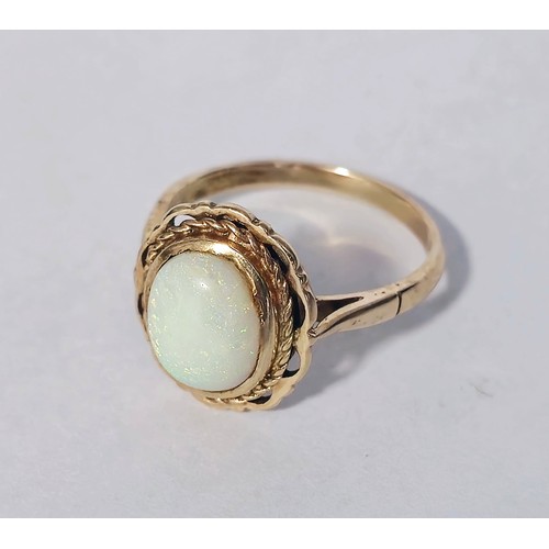 74A - Vintage 9ct Gold Opal Ring