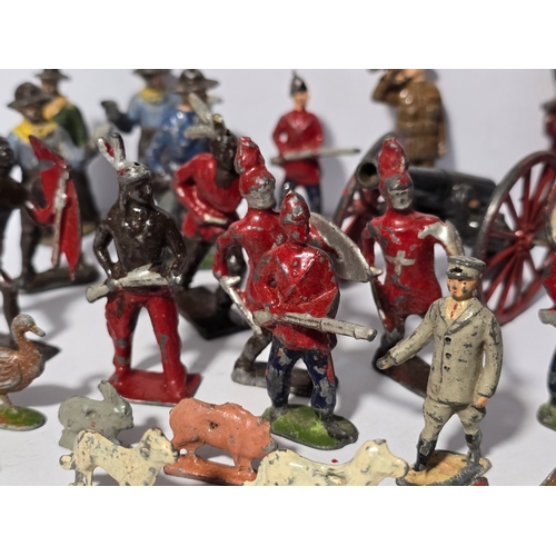 65A - A good selection of vintage mid-century English lead figures