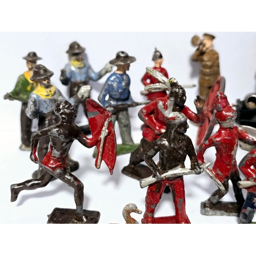 65A - A good selection of vintage mid-century English lead figures