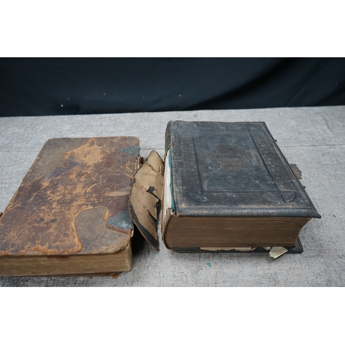 189 - 19th Century Reverend John Brown Family Bible with Coloured Plates and an Old Book: A New History, D... 