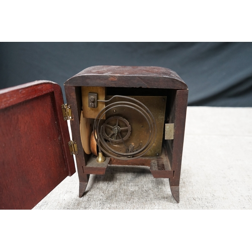 198 - Old Wood Cased Clock with Winterhalder & Hofmeier Movement AF