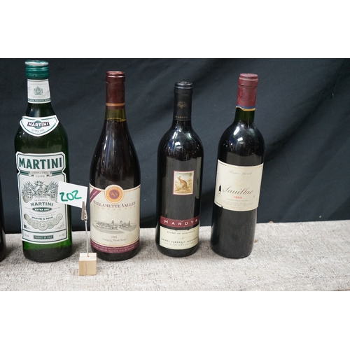 202 - Lot of Bottles including Martini & Rossi Extra Dry Vermouth, Willamette Valley Vineyards Oregon Pino... 