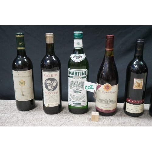 202 - Lot of Bottles including Martini & Rossi Extra Dry Vermouth, Willamette Valley Vineyards Oregon Pino... 