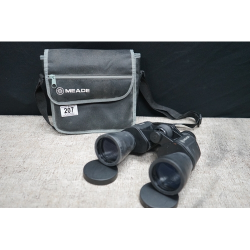 207 - Meade 10x50 binoculars with carrying case.