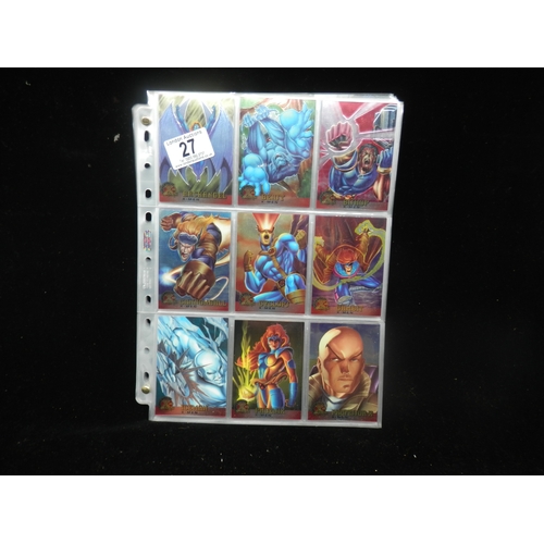 27 - Collectors Cards: Marvel Fleer Ultra X Men 1995, a Complete Base Set of 100 Cards, 8/9 Lethal Weapon... 