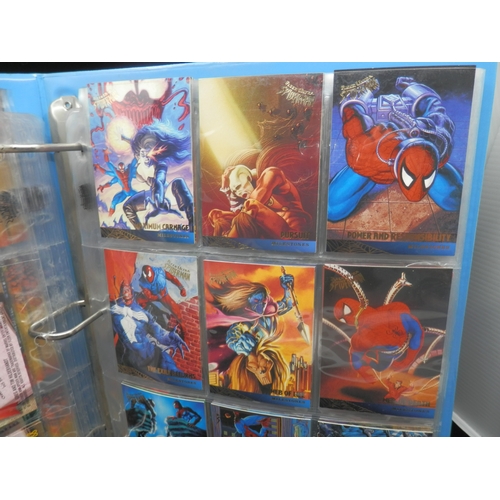 39 - Collectors Cards: Fleer Ultra Spiderman Complete Set of 150 Base Cards, 6/10 Clearchrome Cards, 5/6 ... 