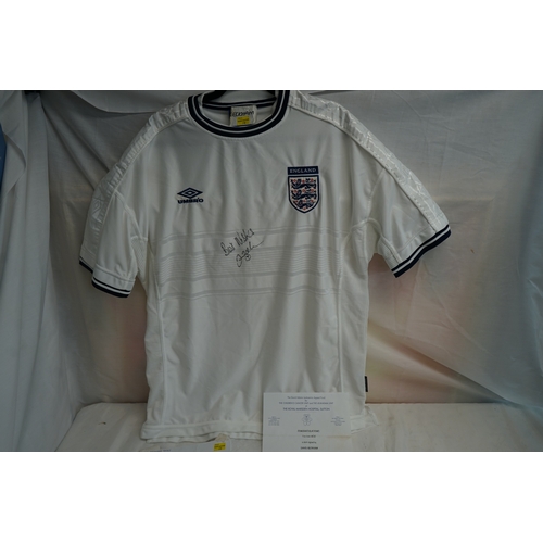 441 - Autographed by David Beckham England Shirt with letter of Authenticty