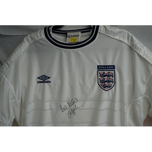 441 - Autographed by David Beckham England Shirt with letter of Authenticty