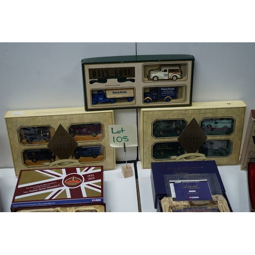 108 - Collection of die-cast metal model vehicles including items from Lledo, Corgi, and Vanguard.