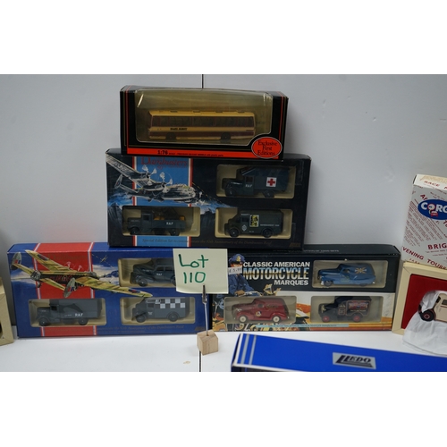 110 - Collection of die-cast model buses and vehicles, including Corgi models.