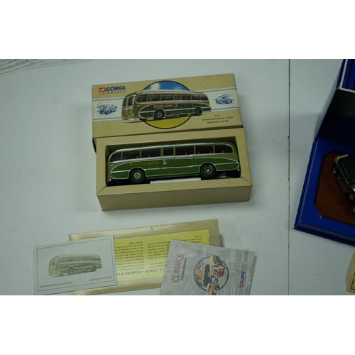 110 - Collection of die-cast model buses and vehicles, including Corgi models.