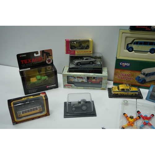 115 - Collection of die-cast model vehicles including Corgi, Matchbox, and Dinky Toys. Lot includes cars, ... 