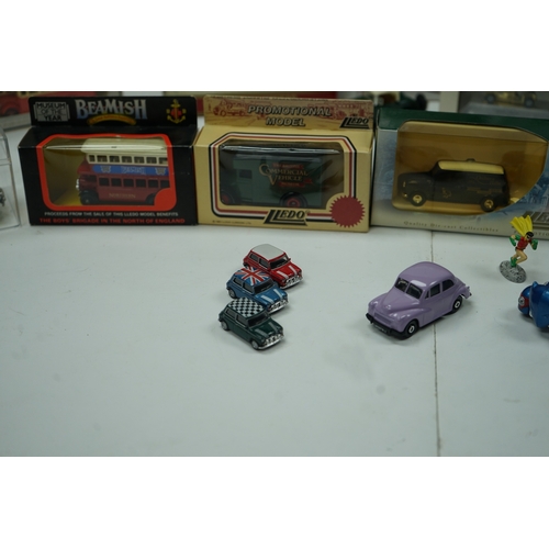 118 - Collection of die-cast model vehicles, including brands such as Corgi, Matchbox, Lledo, and an STP r... 