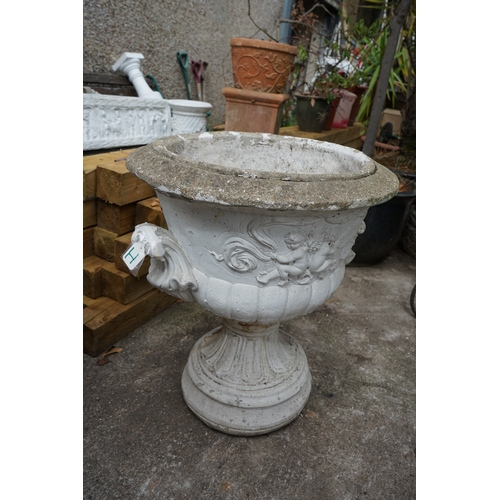 1181 - Gardens, Pots & Planters:  A Pair of large ornamental garden urns. 70cm T x 58cm Dia.