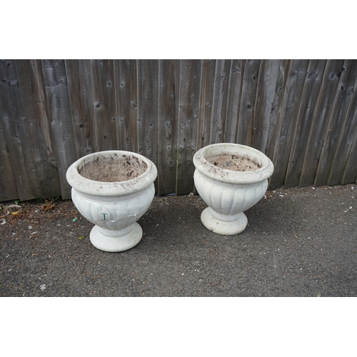 1182 - Gardens, Pots & Planters: A Pair of Classical Style Decorative Planters 34cm x 34cm