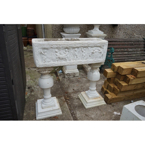 1239 - Gardens, Pots & Planters: Classical Style Garden Planter on Pedestal Stand (82cm Wide, 30cm Deep, 90... 